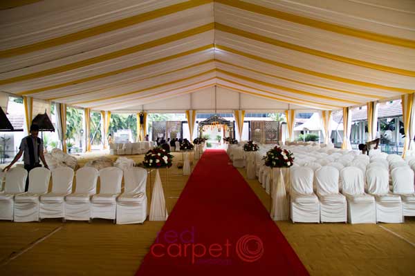 dome decor and path way carpeting 